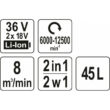 Akkus lombfúvó és szívó 2 x 18 V Li-ion (akku + töltő nélkül) YATO
