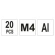 Alumínium szegecsanya M4 (20db/cs) YATO