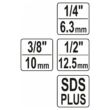Dugókulcs adapter 1/2  1/4 3/8 col SDS-PLUS YATO