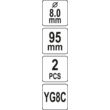 Fúrószár univerzális körkivágó központosítóhoz 8 x 95 mm (2 db/cs) YATO
