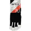 Munkavédelmi kesztyű 9-es méret bőr-pamut fekete YATO