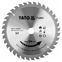 YATO Fűrésztárcsa fához 190 x 20 x 1,5 mm / 36T