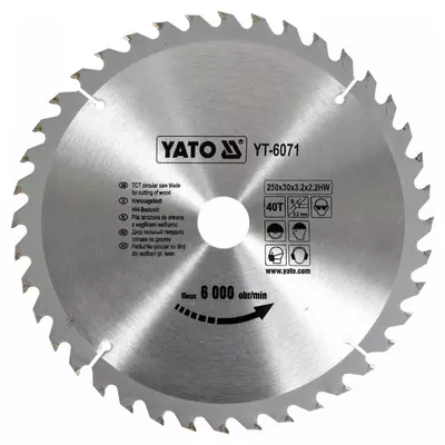 YATO Fűrésztárcsa fához 250 x 30 x 2,2 mm / 40T